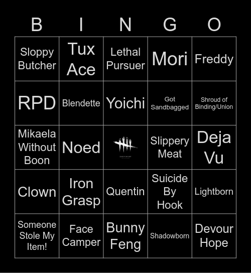 DBD Bingo Card