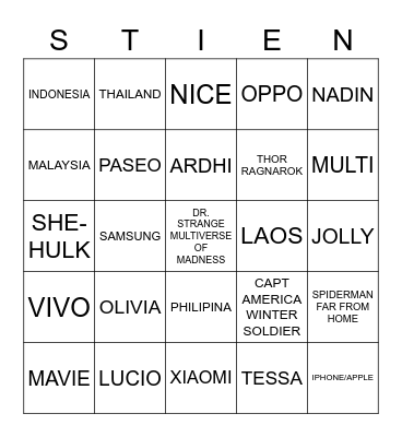 Bingo berpola w/ olip Bingo Card