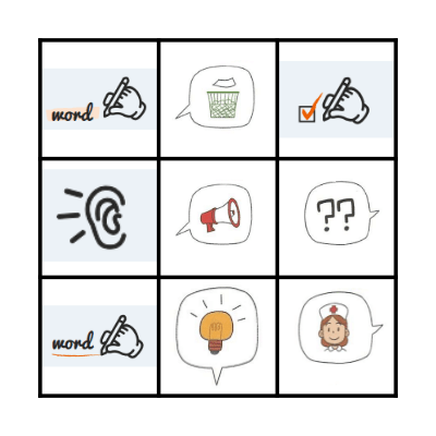 Classroom English Bingo Card