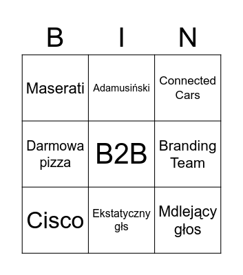 Łabędź Bingo Card
