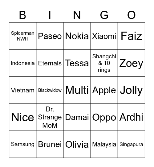 Bingo Card