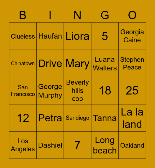 Tanna Bingo Card