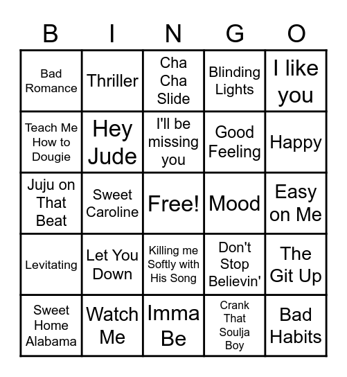 MUSIC HITS ABHU Bingo Card