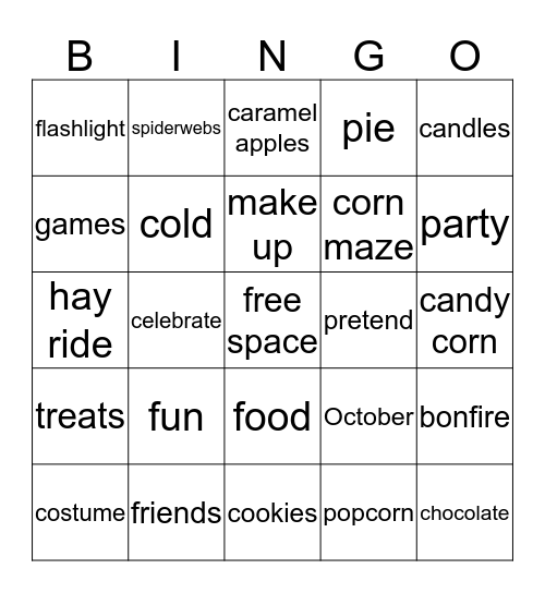 Harvest BINGO Card