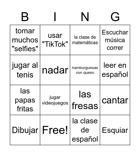 Me gusta... Bingo Card