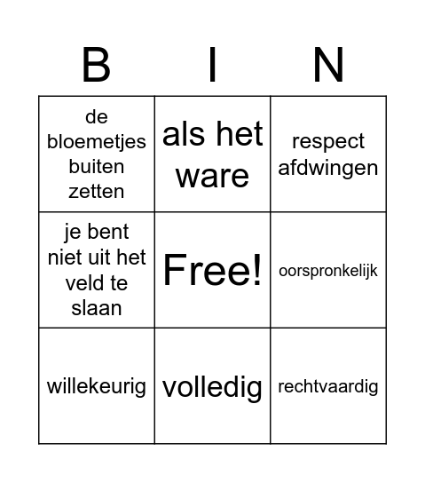 Thema 4 Bingo Card