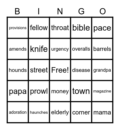 Where the Red Fern Grows- Ch. 3-4 Bingo Card
