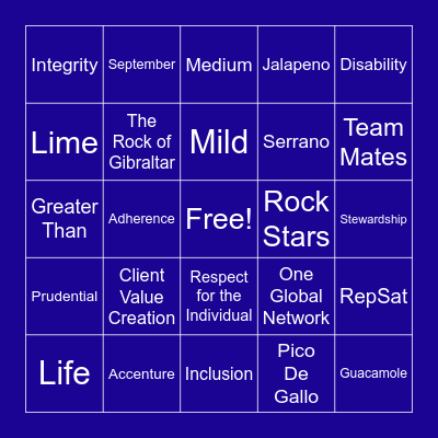 Prudential "Spicy September" Bingo Card