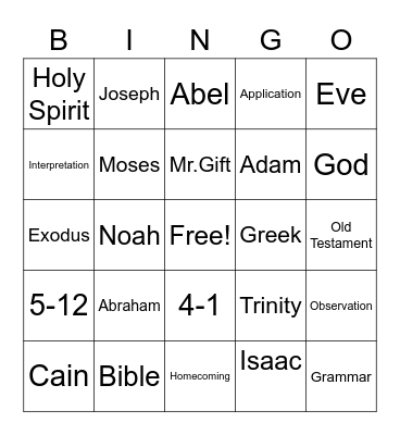 Period 5 Bingo Card Bingo Card