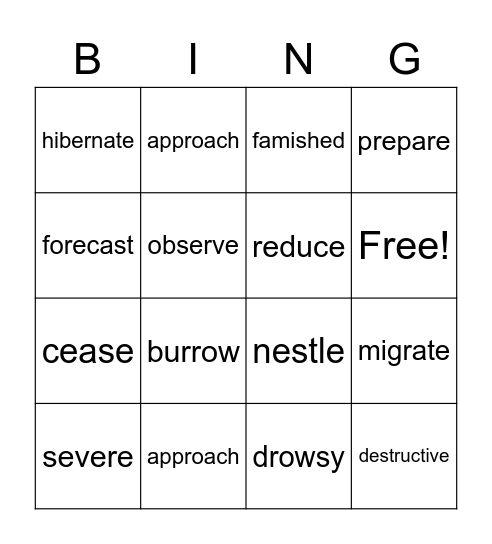 Lesson 3 Vocabulary WordlyWise Bingo Card