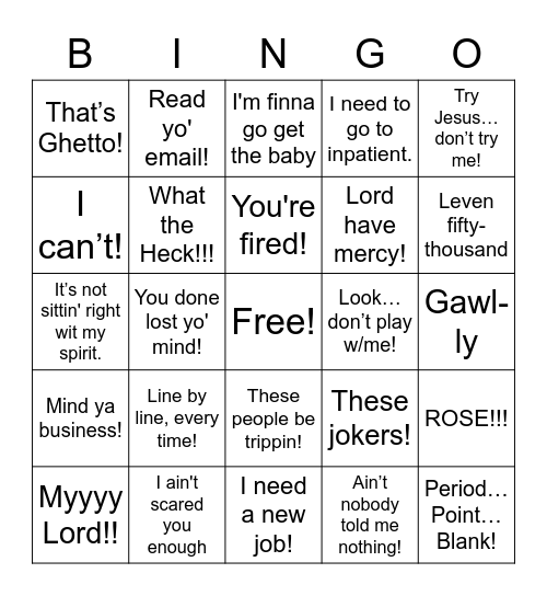 FLORES-ISMS Bingo Card