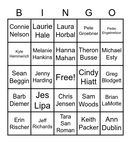 staff fun facts! Bingo Card