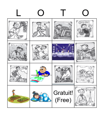 J'aime -- Les activités Bingo Card