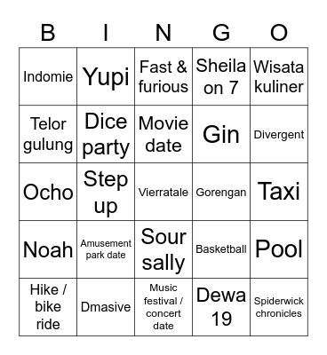 Byby Bingo Card