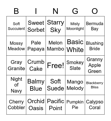 Stampin’ Up! Color Bingo Card