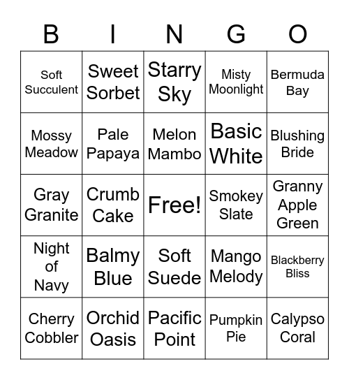 Stampin’ Up! Color Bingo Card