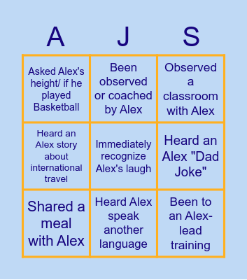 Alexander J. Smith BINGO Card