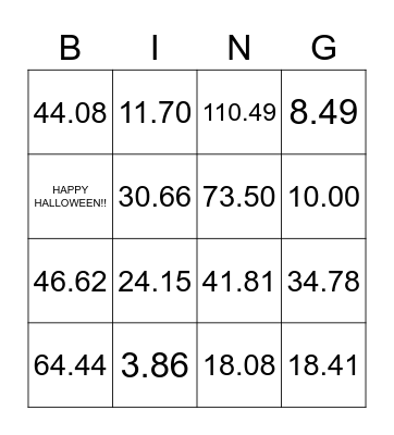 Trigonometry Bingo Card