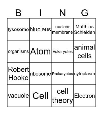 Bio Bingo  Bingo Card