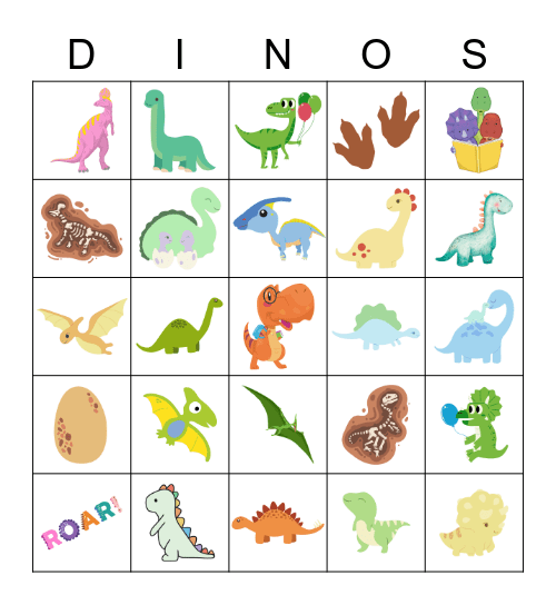 Dinosaur Hunt Bingo Card