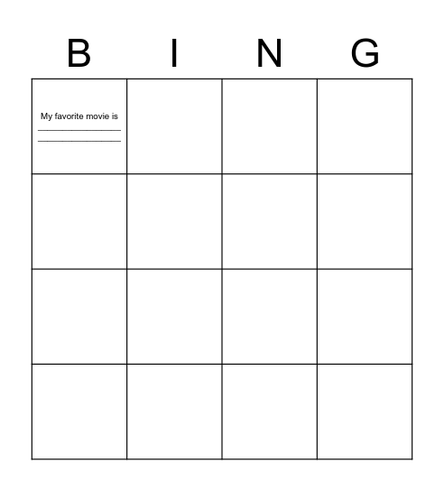 Getting to Know Me BINGO! Bingo Card