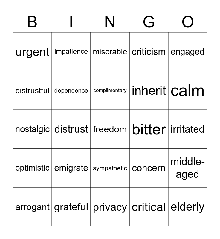 unit 1 solutions intermediate Bingo Card