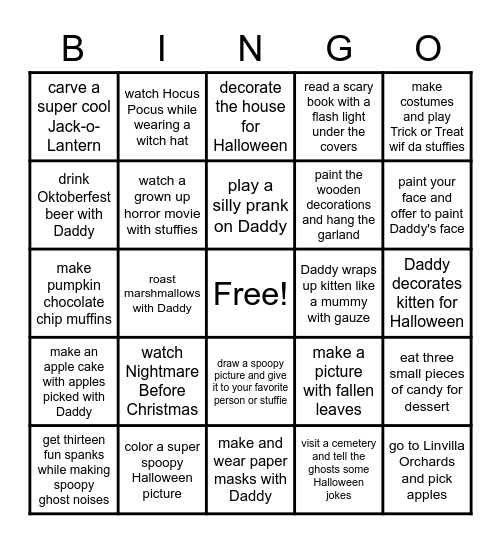 SPOOPY HALLOWEEN Bingo Card