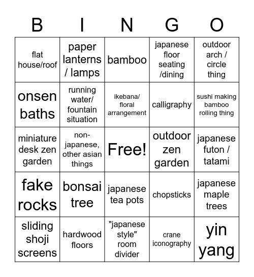 catskills house Bingo Card