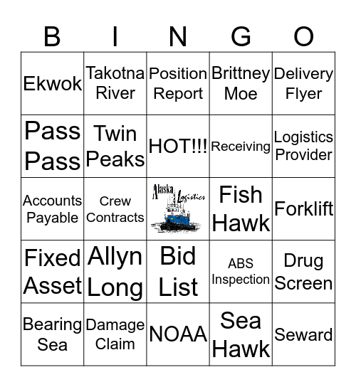 Alaska Logistics Holiday Bingo Card