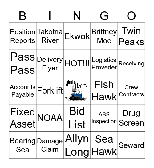 Alaska Logistics Holiday Bingo Card