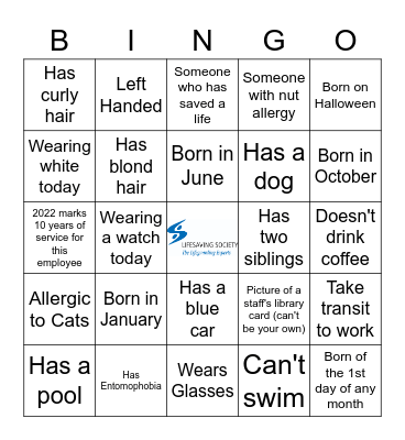 Lifesaving Halloween Bingo Card