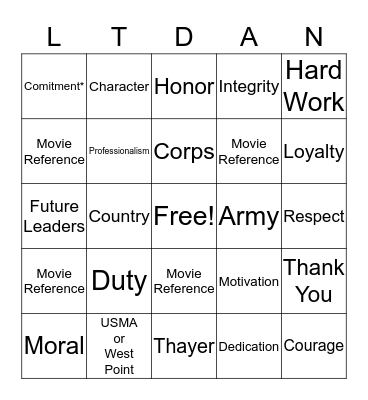 Thayer Award Dinner  Bingo Card