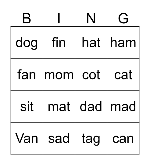 Unit 4 SKILLs Bingo Card
