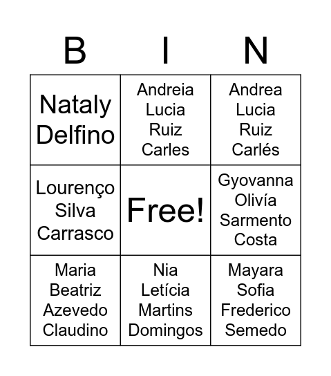 Bingo 900 Bingo Card