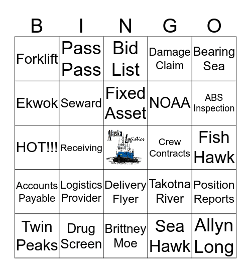 Alaska Logistics Holiday Bingo Card