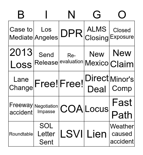 Inventory Health Day Bingo Card
