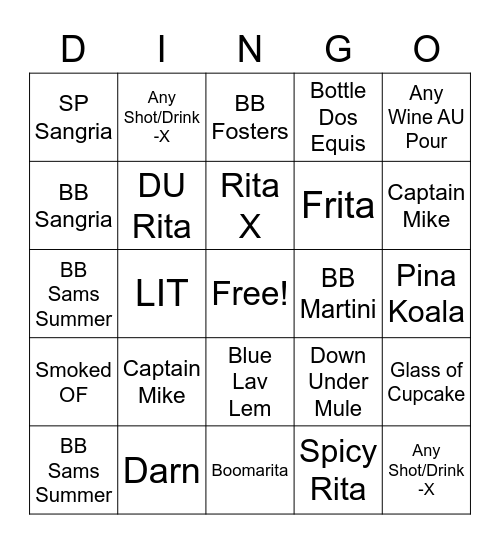 Dingo9/30 Bingo Card