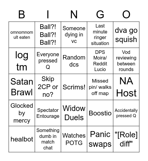 Altitude Scrims Bingo Card