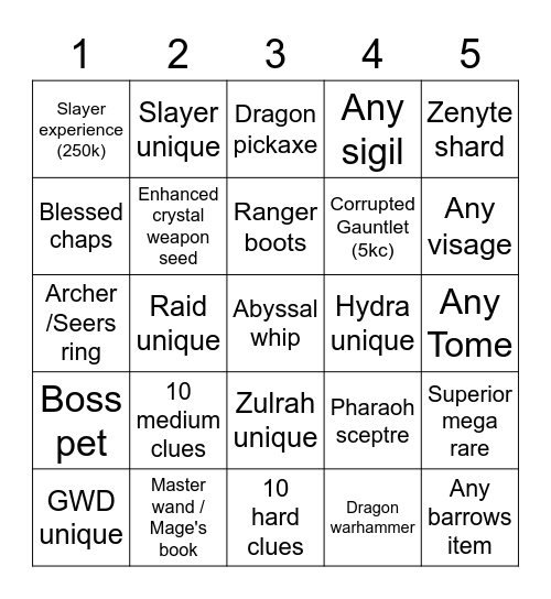 Bingo October Bingo Card