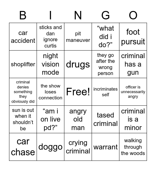 kay’s live patrol Bingo Card