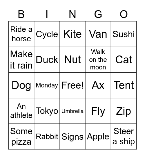 C4 plus lesson 1 book D Bingo Card