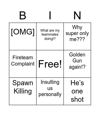 Crucible Bingo Card