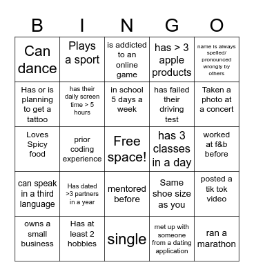 HeartCode Icebreakers Bingo Card
