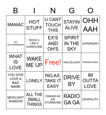 MUSIKK BINGO Card