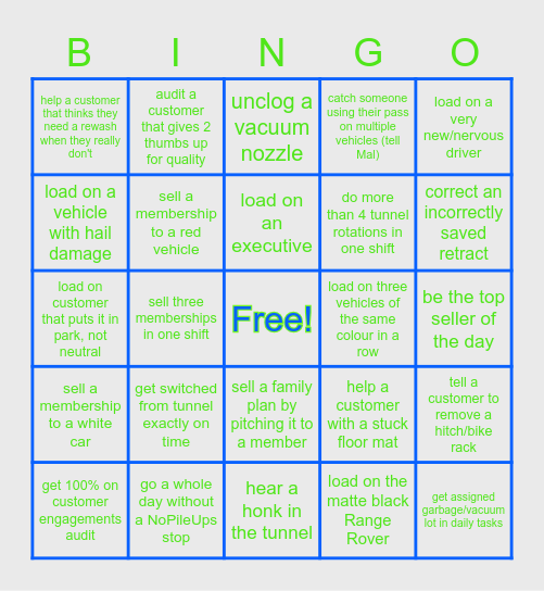 OPS Bingo Card