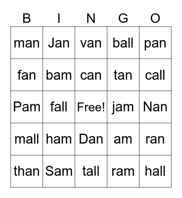 ALL.   AM.     AN.       5 Bingo Card