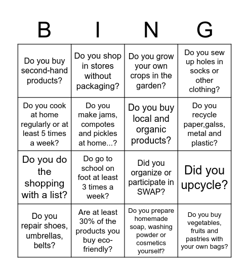 Find yomeone who answers YES these questions Bingo Card