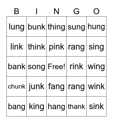 GLUED SOUNDS.      7 Bingo Card