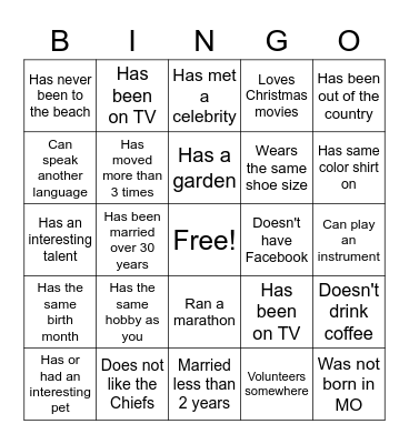 Get to know Her! Bingo Card