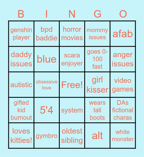 Ajax's Bingo Card